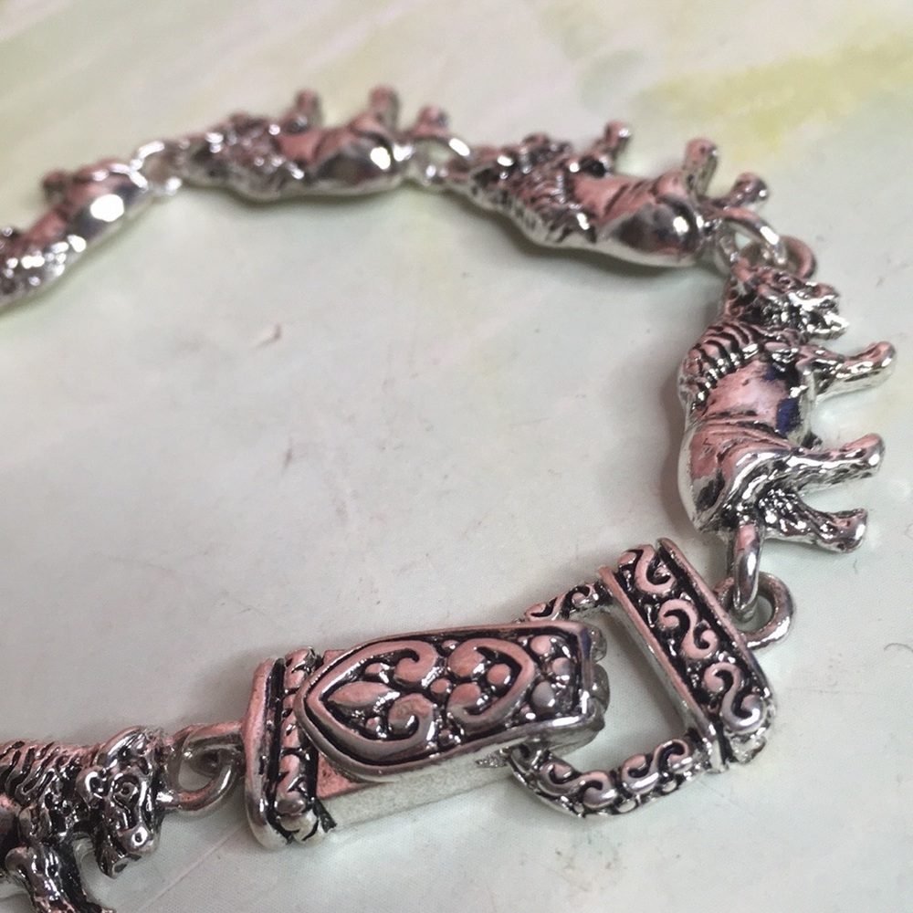 Coco Brand Silver Plated Elephant Link Bracelet